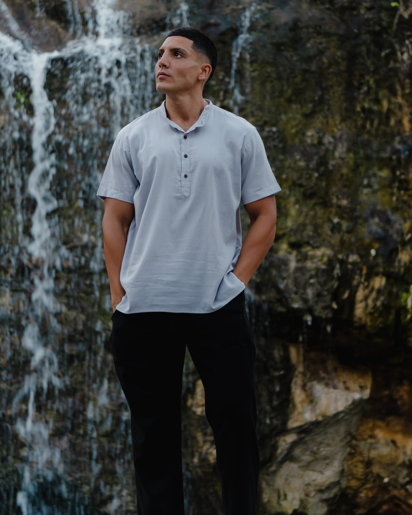 Chemise Henley en bambou, manches courtes