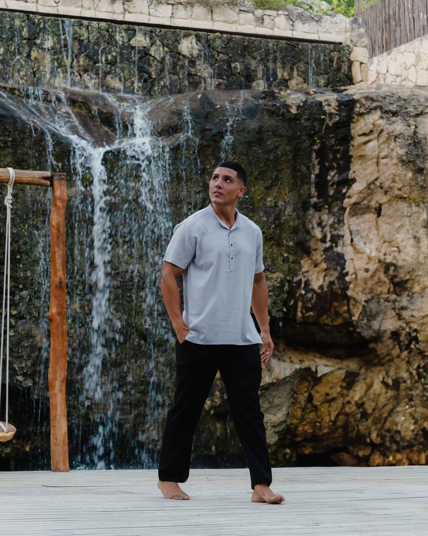Chemise Henley en bambou, manches courtes
