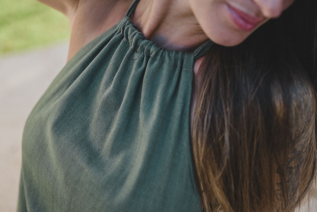 AGUA bamboo halter maxi dress