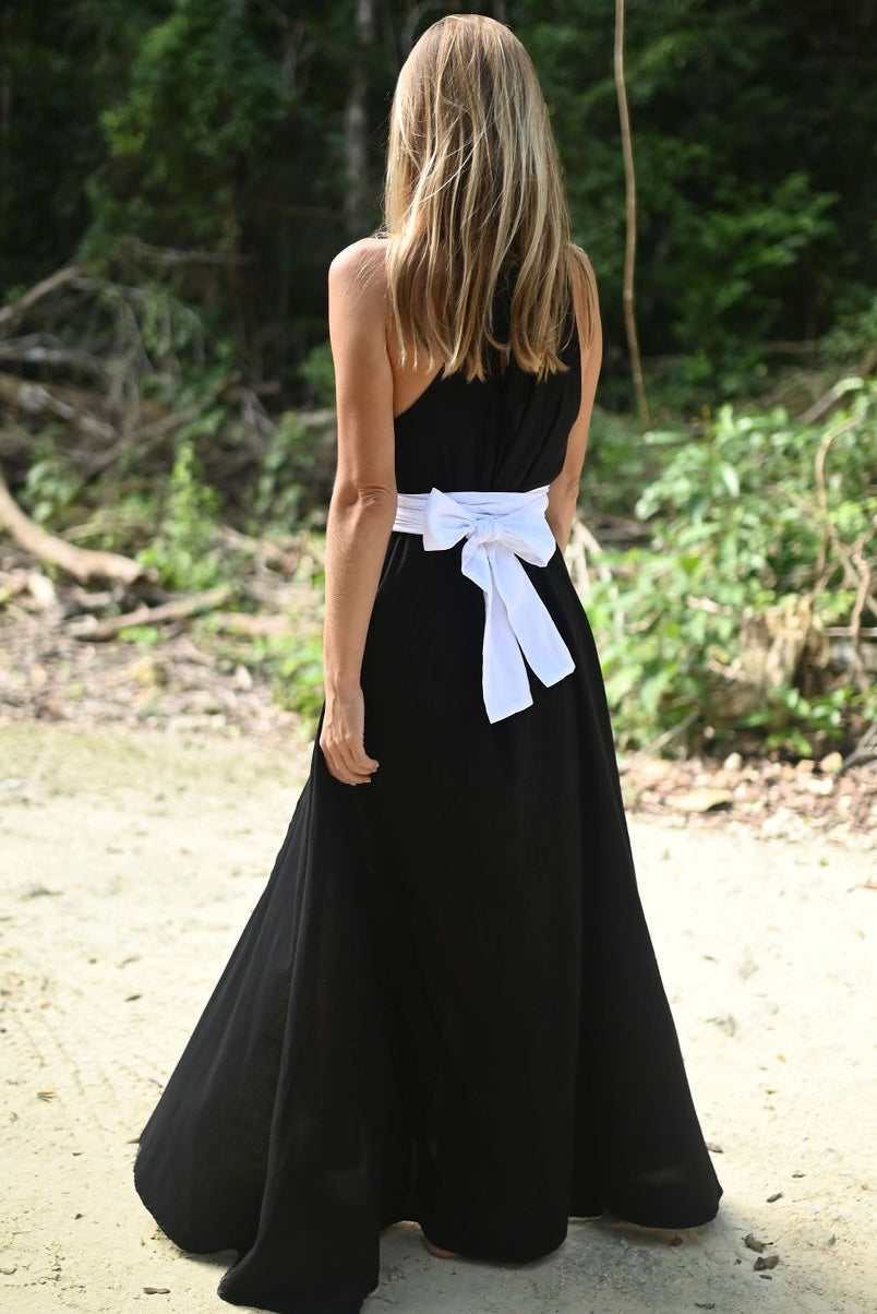 AGUA bamboo halter maxi dress