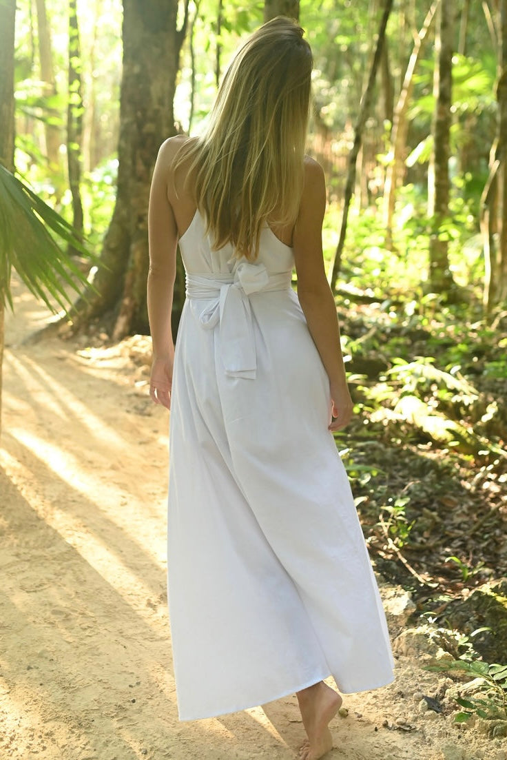 AGUA bamboo halter maxi dress