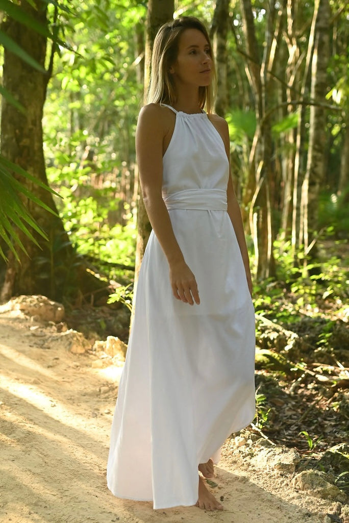 AGUA bamboo halter maxi dress