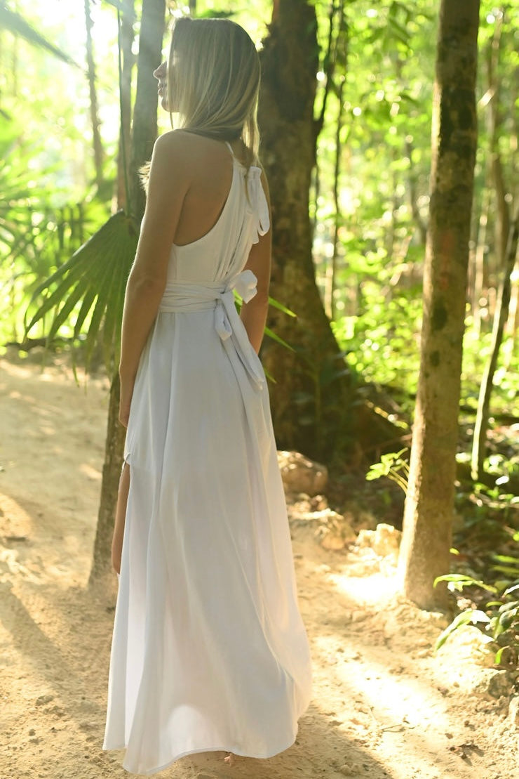 AGUA bamboo halter maxi dress