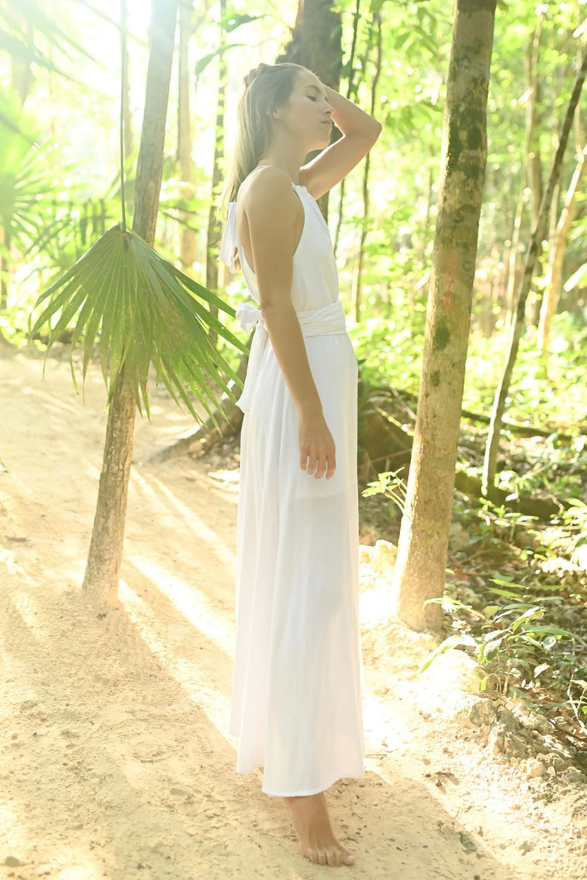 AGUA bamboo halter maxi dress