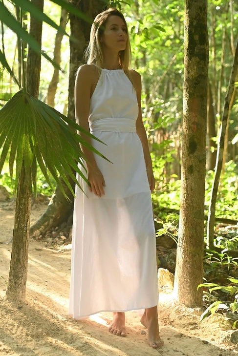 AGUA bamboo halter maxi dress