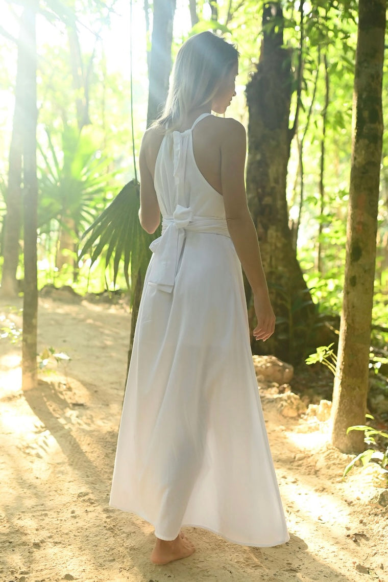 AGUA bamboo halter maxi dress