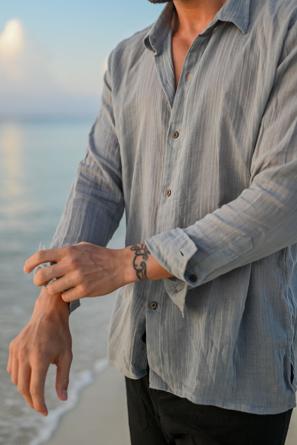 COTTON GAUZE long sleeve shirt