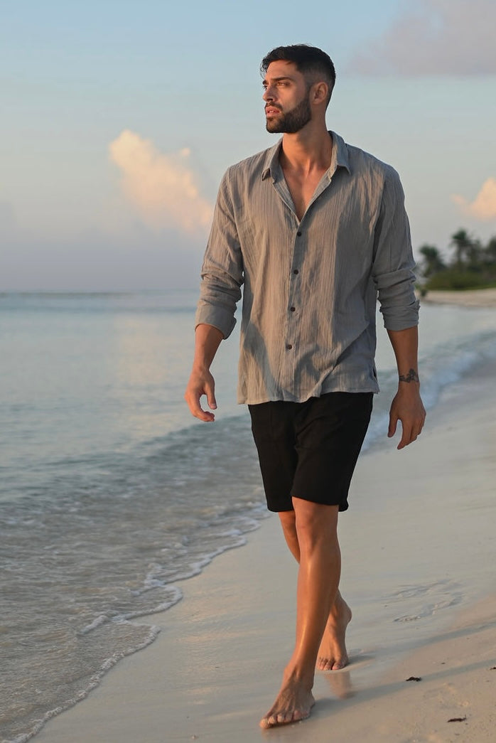 COTTON GAUZE long sleeve shirt