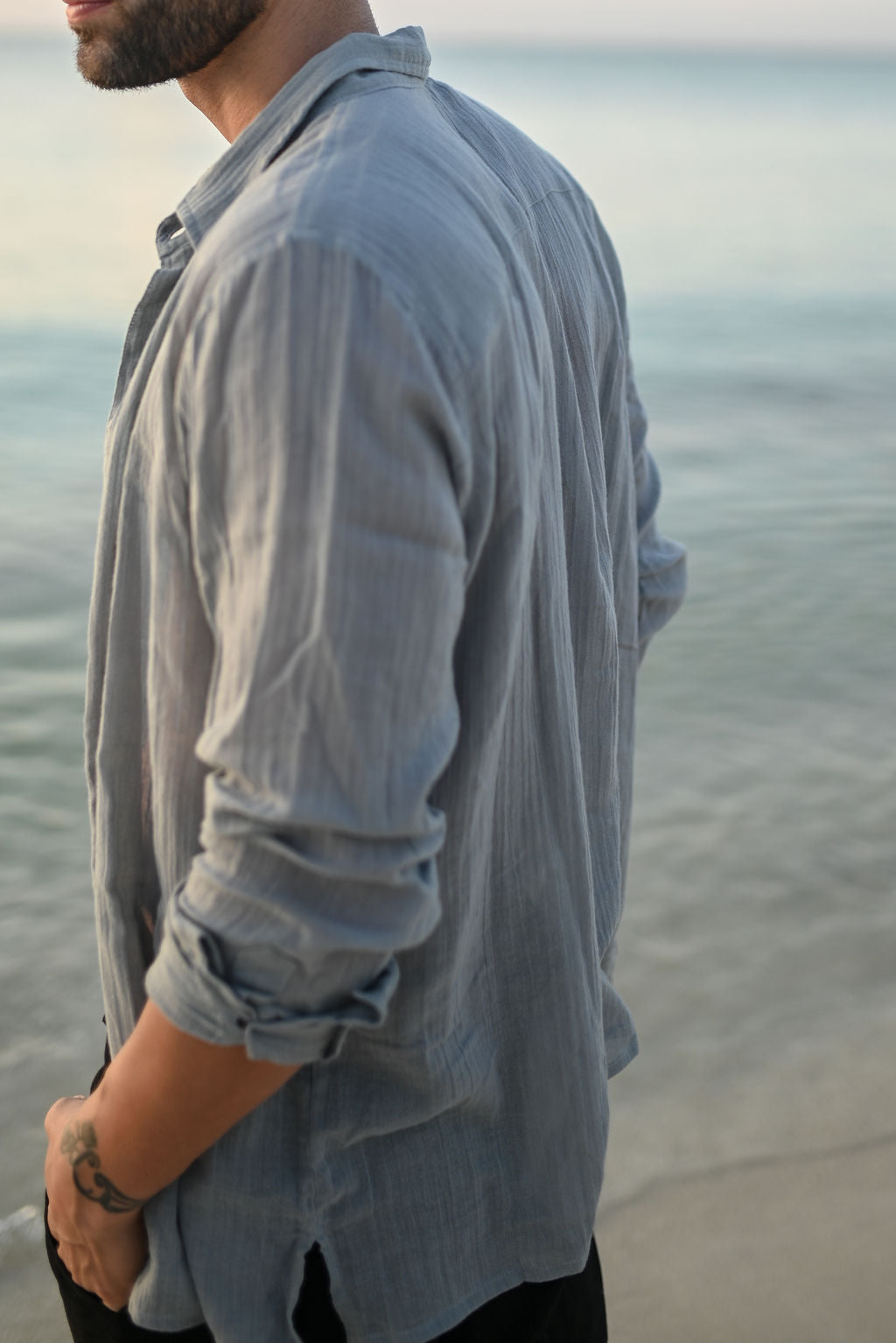 COTTON GAUZE long sleeve shirt