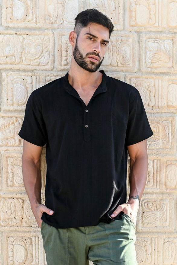 Chemise Henley en bambou, manches courtes