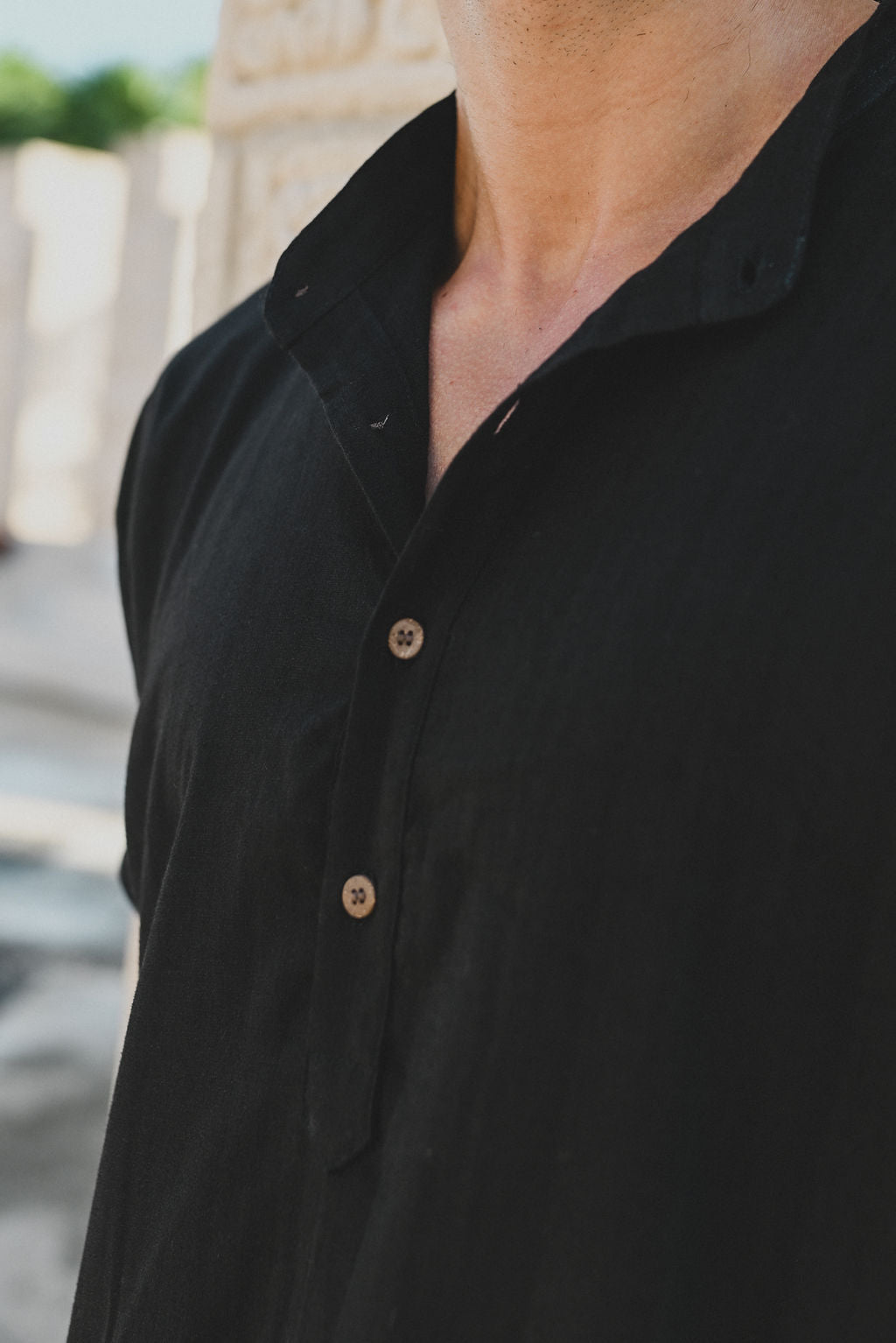 Chemise Henley en bambou, manches courtes