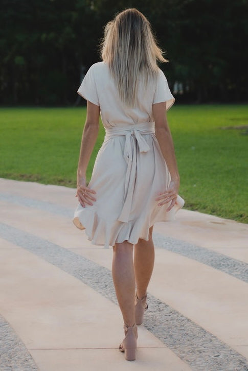 ESPÍRITU vestido envuelto corto de bambú