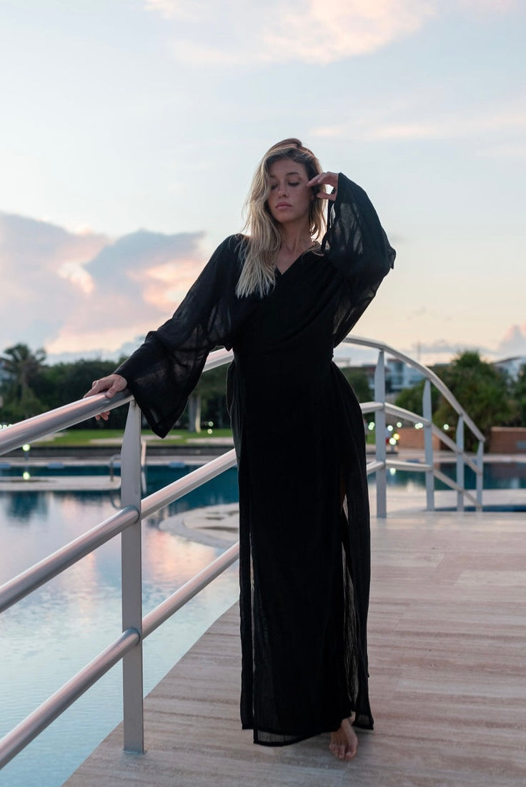 KIMONO DRAGON en gaze de coton
