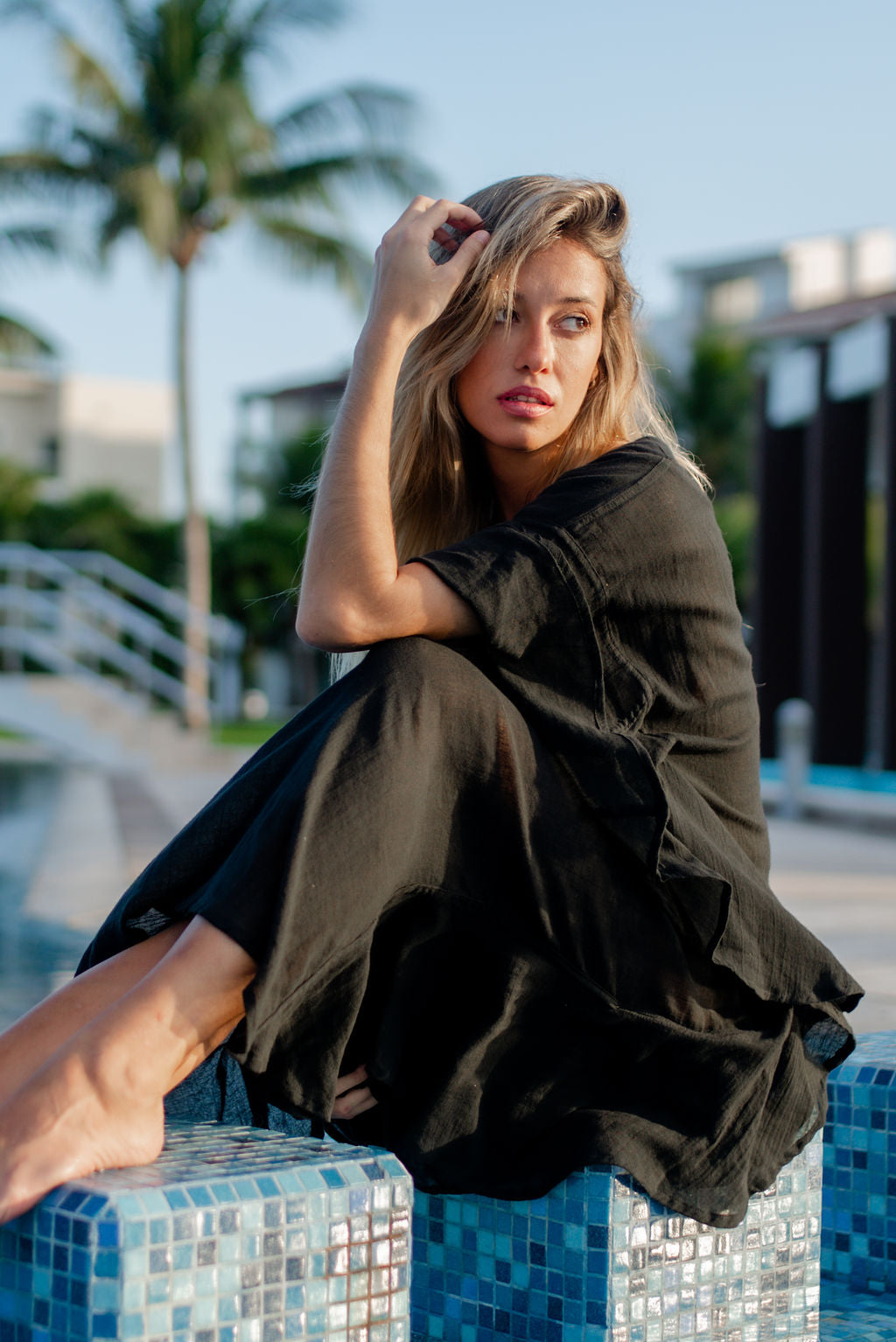 Caftan en gaze de coton