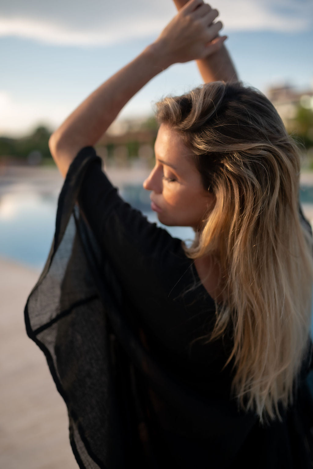 Caftan en gaze de coton