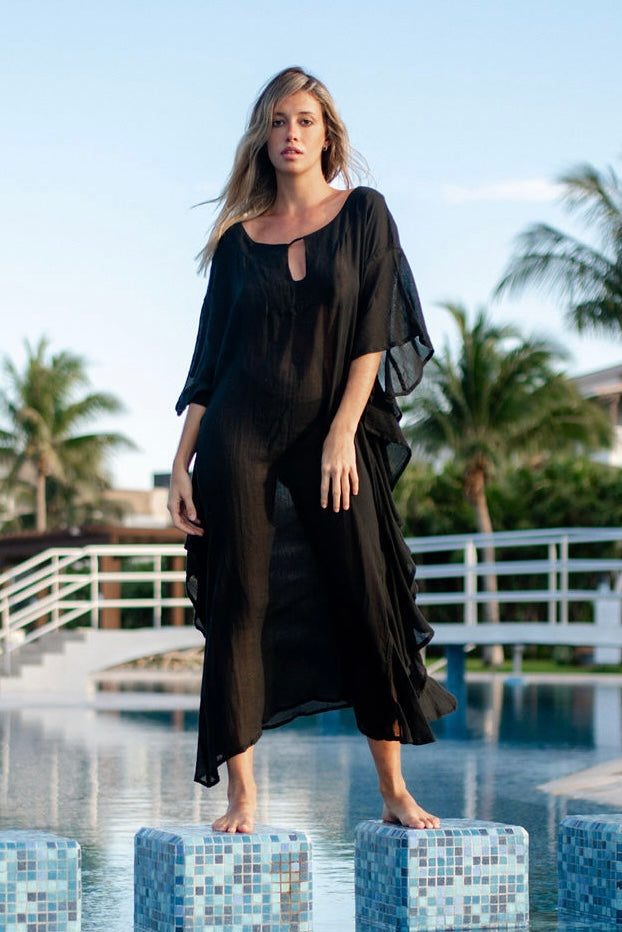 Caftan en gaze de coton