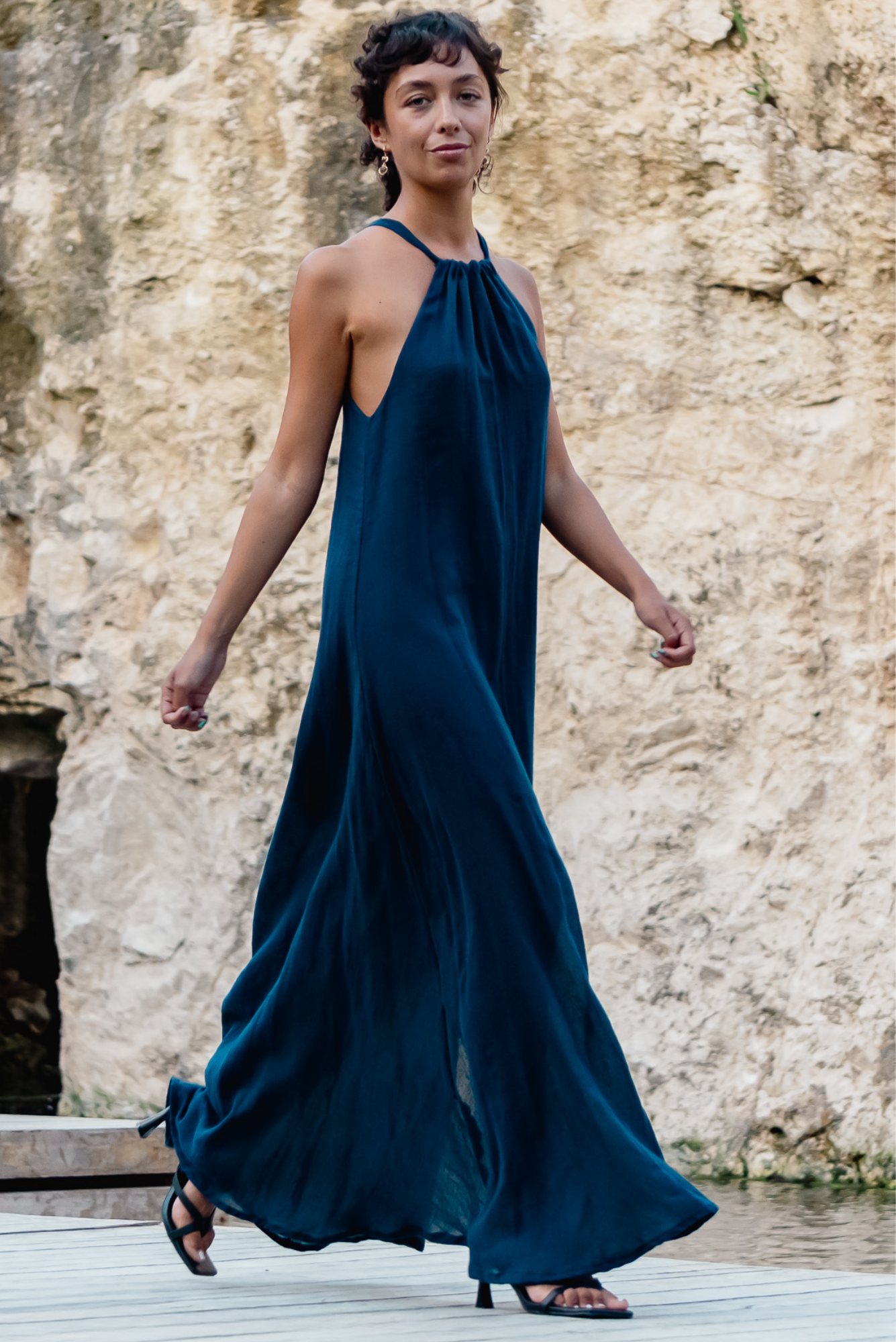 Robe longue dos nu en bambou AGUA