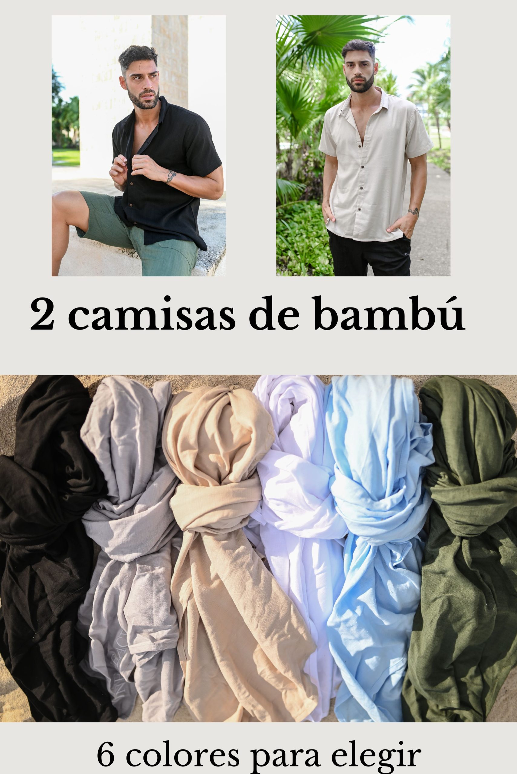 2 camisas de bambú